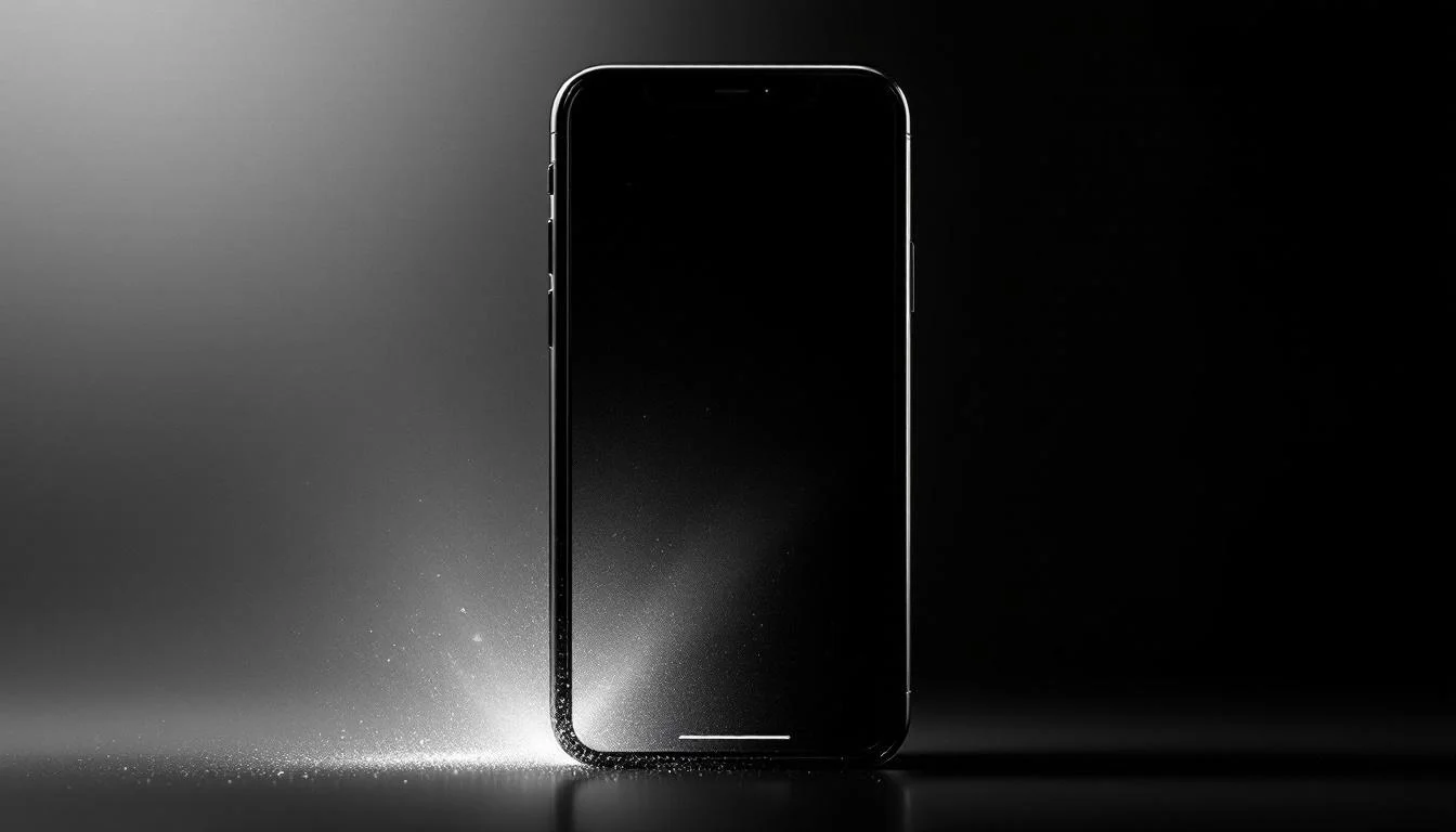 Editorial illustration: A smartphone screen displaying a conversation thread that gradually fades and dissolves into emptine — MonstarX