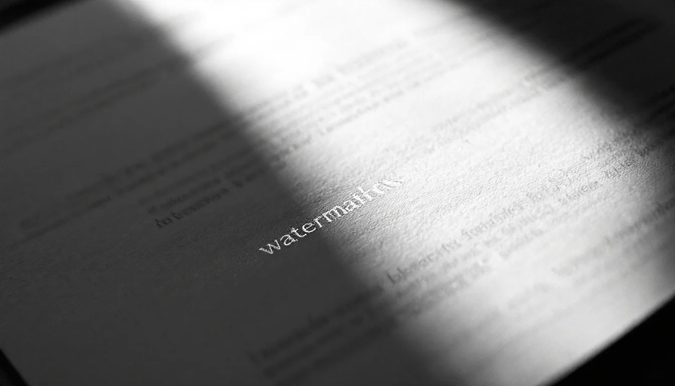Editorial illustration: A close-up of a document or printed page with barely visible watermark text running diagonally acros — MonstarX